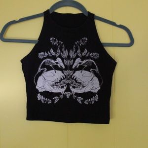 Skulls and leaves American apparel crop top